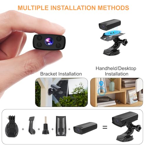 Mini Security Camera, HD Nanny Cam for Home - Smallest WiFi Wireless Camera with Motion Detection App Control Night Vision, Portable Tiny Cam for Pet Baby Nanny Surveillance Outdoor Bicycle Car