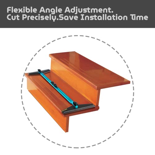 Stair Treads Template Tool,Metal Stair Tread Gauge,Shelf Layout Tool,Aluminum Alloy Manufacturing (Cyan) #TOP1