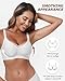 LUXMAY Wireless Comfortable Bra Seamless No Underwire Bras Full Coverage Push Up Women Wirefree Bras with Support White 36C