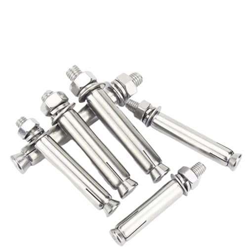 Perno de Expansión Tornillo de expansión interno acero inoxidable 316 M6 M8 M10 M12, manguito tornillo hexagonal, perno anclaje for hormigón(10PCS,M6x70)