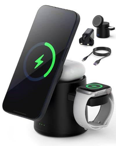 Station de charge sans fil 15W magnétique haut de gamme pour iPhone et iWatch