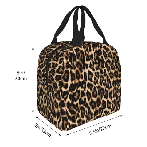 Leopard Cheetah Print African Animal Hunting Lunch Bag For Women Men Insulated Portable Lunch Box For Adult Reusable Lunch Tote Bag For Work, Picnic Or Travel by KIKICHUA - Used condition - Image 2
