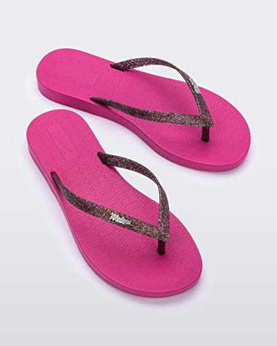 Chinelo Sun Venice, Melissa, Feminino, Rosa/Vidro Glitter, 33/34