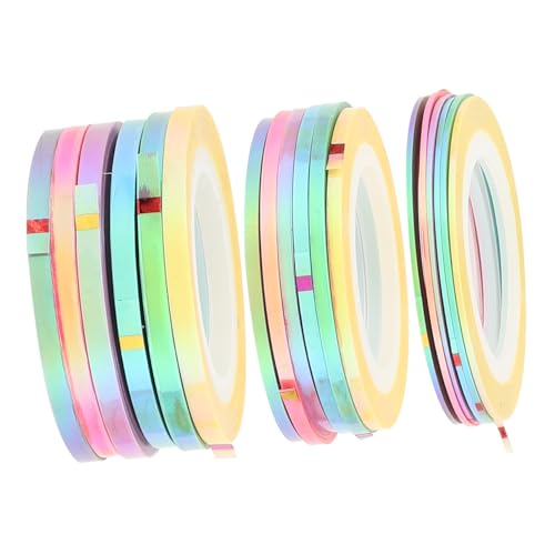 OSOLADY Nail Tape Sticker 18pcs Nail Art Strips for Festival Party Holiday Decor