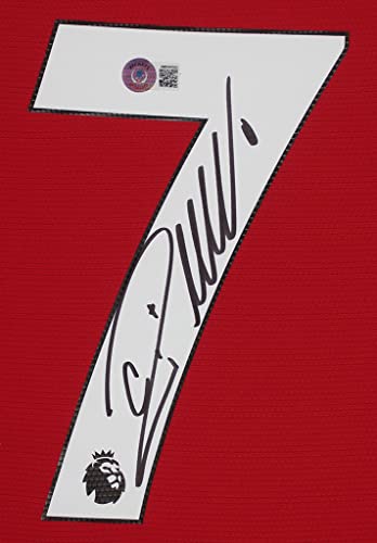 Cristiano Ronaldo Autographed & Framed Red Manchester Jersey Auto Beckett Coa #TOP1