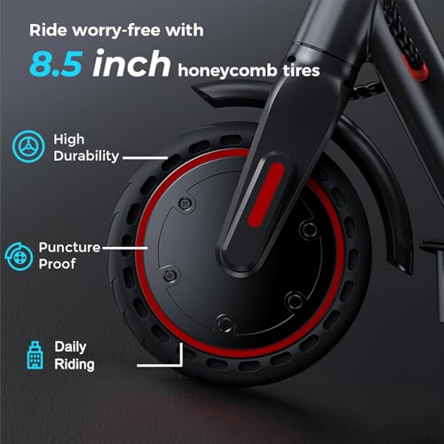 iScooter i8/i9/i9Max Electric Scooter, 8.5-10" Tires Fast Electric Scooters for Adult, Max 40km Range, 3 Speed Mode, Foldable E Scooters,Cruise Control, Double Braking System for Adults and Teens - Image 3