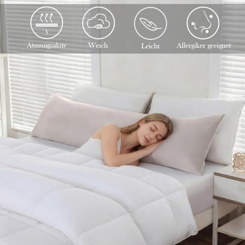 Nesture Seitenschläferkissen Bezug 40 x 145 2er Set, Beige – Ansicht 3