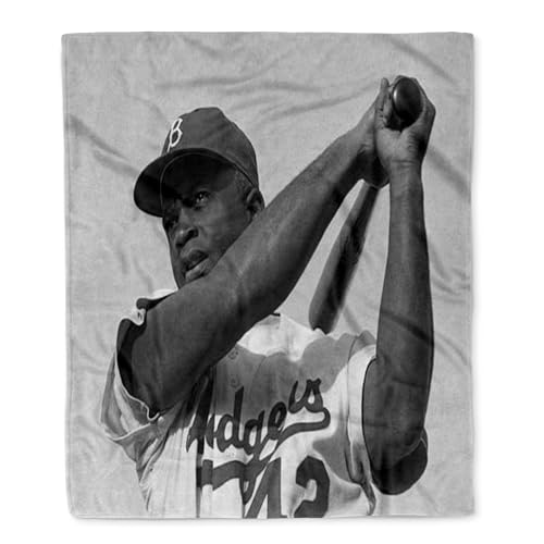 3dRose Picture of Jackie of The Brooklyn Dodgers Silktouch Minky Blanket