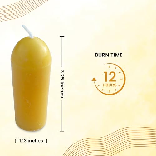 Bee The Light 761862365538 Beethelight Beeswax Lantern Candles (3.5 Inch X 1.25") - Smokeless Unscented Candle - 12 Hours Burn Time Each - Natural & Pure Beeswax Candle thumb #1