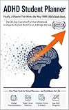 ADHD Teen Student Planner: 30-Day Executive Function Workbook: Less Homework Stress, More Focus, & Clear Home-School Communication (Based on CHADD Guidelines) (English Edition)