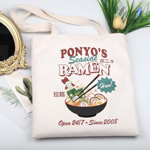 Bolsa Tote de Lona Ponyo Ramen KUIYAI Anime miniatura 3