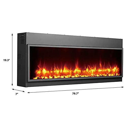 Dynasty Harmony 79 Inch Electric Fireplace - Modern, Linear Design With Multiple Flame Colors & Remote Control | Hardwire Or Plug-In Installation, Supplemental Zone Heat #TOP6