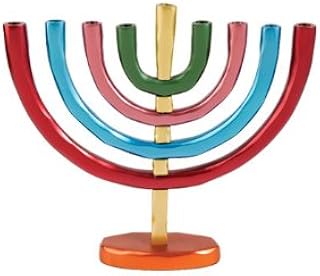 Yair Emanuel Anodized Aluminum Hanukkah Menorah with Bright Colors