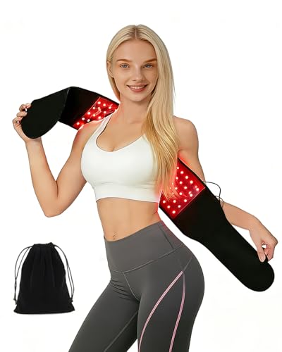 Suokeay Red Light Therapy for Body 21.6''*6.8'' Infrared Light Therapy Belt with Soft Lycra FSA Eligible HSA Flexible Light Pad for Back Waist Belly Knee Joint Muscle Repair Gift, 660nm & 850nm Max21W