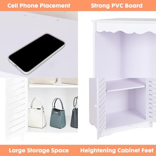 ShellKingdom Bathroom Storage Cabinet, Free Standing Floor Cabinet, Home Storage Shelf with Drawer and Door for Bathroom, Living Room, Kitchen, Office, 29.52 X 13.4 X 9.4 INCH