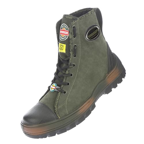 Image of Liberty Warrior Super Jungle King for Men, Line Print Leather, Hard Toe, 19-47HSBG Commando Army Shoes for Men, Light Weight, Waterproof, Military Boot for Men, Olive Green Sizes - 5UK-12UK