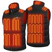 OCQOCQ Beheizbare Weste Herren mit 15 Heizzonen, Heizweste Herren mit 16000 mAh Akku und 3 Einstellbar Temperatur, Leichte Wärmeweste für Wintersport