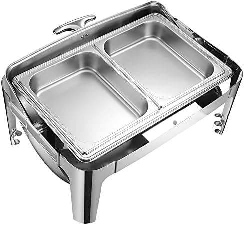 Catering Insulation TrayElectric Food Warmers Stainless Steel Chafing Dish Buffet Set for Parties Buffets with Food Pan Water Pan and Electric Hot Plate,A
