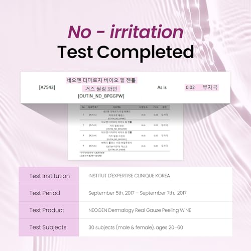 DERMALOGY by NEOGENLAB Bio-Peel Gauze Peeling Pads (Wine, 30 pads) - Exfoliating & Firming Peeling Pad with PHA & Red Wine & Resveratrol & Acid Hyaluronic - Korean Skin Care - Thumbnail 6