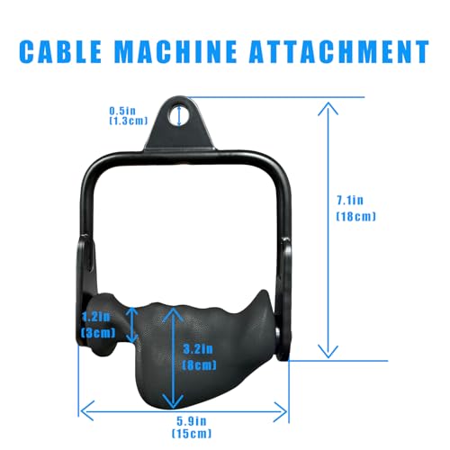 BLUSLM Ergonomic Tricep Rope Pull Down Attachment, Upgraded Long Triceps Rope Cable Attachments for Gym, LAT Pull Down Bar for Cable Machine, Tricep LAT Pulldown Workout Cable Attachments (D Handle) by BLUSLM - Used condition - Image 2