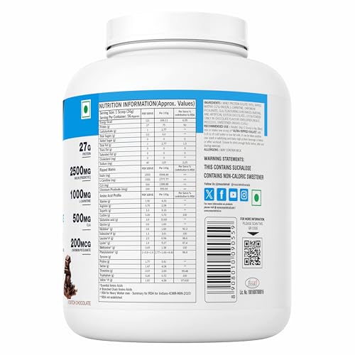Image of MuscleTrail Pharma Grade Ultra Ripped Whey Protein Isolate Premium Protein for Men & Women 27g Protein per Serving Supports Muscle Growth Strength & Recovery L-Carnitine (2Kg,Mocca Socca)