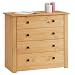 Produktbild CARO-Möbel Kommode Cancun im Landhaus Stil aus Kiefer massiv, Moderne Anrichte mit 4 Schubladen, Sideboard mit gebeizter gewachster Oberfläche