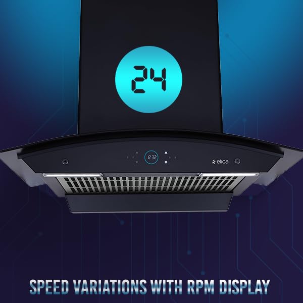 Image of Elica iSMART 5 STAR Performance 60 cm Filterless Heat Autoclean Kitchen Chimney with Inverter Technology, Remote Control and 15 Years Warranty (iSMART GLACE FL HAC 60 LTW NERO)