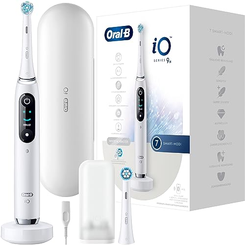 Brosse à dents électrique Oral-B iO 9 albâtre blanc soin des dents premium