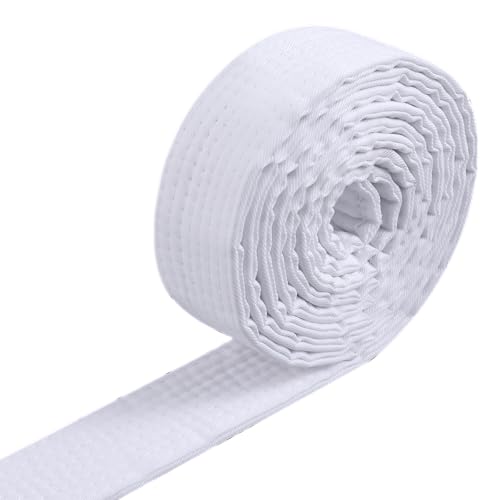 guduling White Karate Belts,Heavy-Duty Cotton Judo Belt,Taekwondo Belt,Martial Arts Belts of 220cm (87 in) for Beginners to Advanced, Non-Slip Knot Design