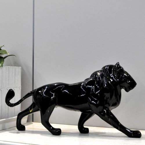 Gaklivdi Running Lion Statue Home Décor Large Colorful Black Animal Figurine Table Top Abstract Sclupture for Home, Living Room, Office by Gaklivdi - Used condition - Image 6