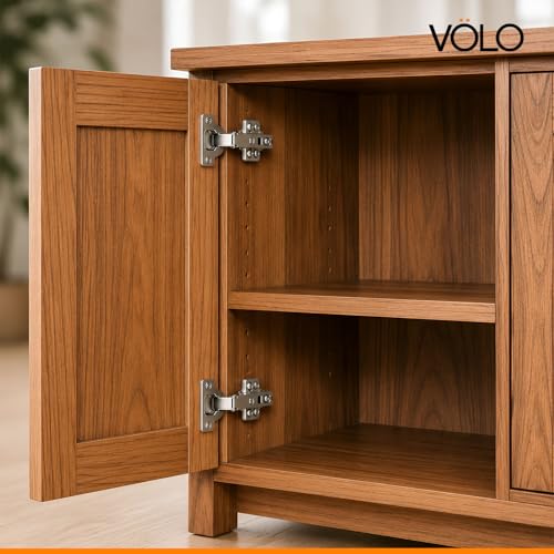 Image of VOLO 10 Pieces (Pack of 5 Set) Concealed Cabinet Hinges with Screws | 0 Crank - Full Overlay | Auto Hinges for Kitchen Cabinets, Mild Steel European Style Hinge for Home, Office & Wardrobe