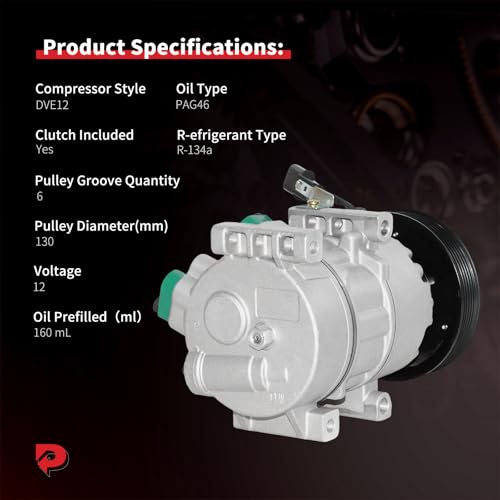 PHOBOOS A/C Compressor with Clutch Compatible with Hyundai Accent 2012-2017 & Kia Rio 2012-2017, L4 1.6L,【with Automatic Temperature Control】, Ref. CO-20765C, 178324 by PHOBOOS - Used condition - Image 3