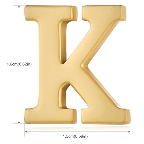 Image of HONEY BEAR Mens Womens Initial Alphabet Letter Lapel Pins Collar Badge Brooches for Business Wedding Graduation Gift Matte Gold 0.59 inches