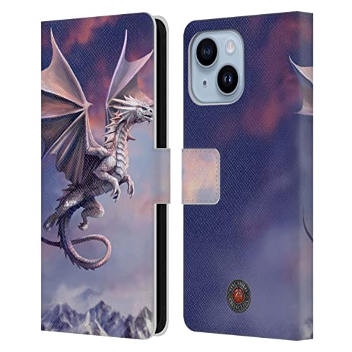 Coque iPhone 14 Plus Anne Stokes en cuir premium Reine du Ciel étui portefeuille chic
