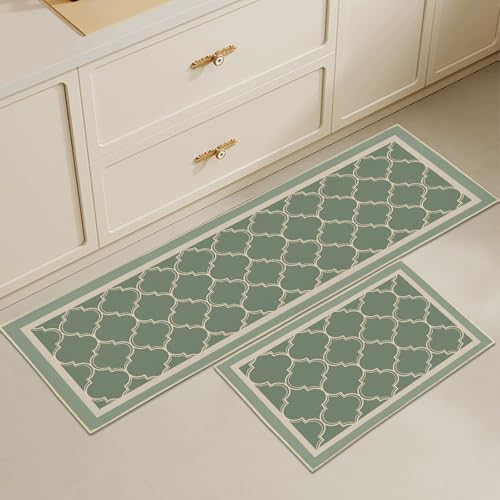 2 Pcs Kitchen Rugs and Mats, Anti Fatigue Kitchen Rug Sets,Comfort Floor Mats Washable Non Slip Kitchen Rug Runner for Office Sink Laundry (Geometry C, 43x150cm+43x75cm) - Image 4