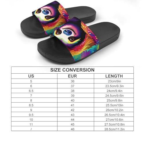 Funky Rainbow Sloth House Sandals Non-Slip Bathroom Slippers Beach Summer Shoes for Men Women2