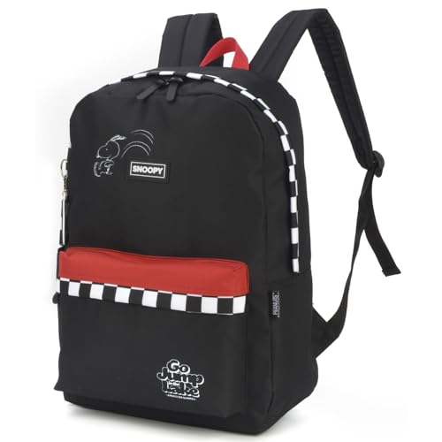 LUXCEL, Mochila De Costas Escolar Infantil Snoopy Peanuts Luxcel Cor:Preto