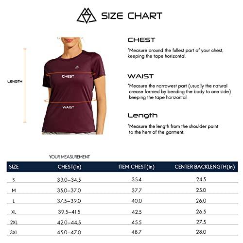 Haimont Women’s Athletic Shirts Short Sleeve Performance Active T Shirts Breathable Lightweight Soft Quick Dry Tops For Running Hiking Gym, Wine, M #TOP6