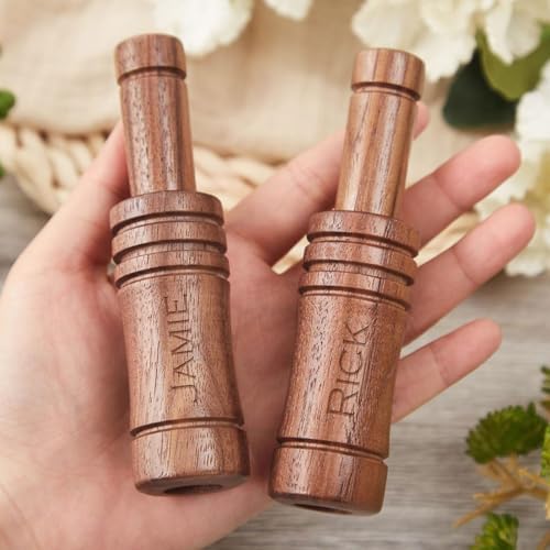 RSQGT Personalized Duck Call for Hunters – Custom Engraved Solid Wood Hunting Whistle, Unique Birthday for Outdoor Enthusiasts (Personalized Duck Call)