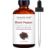 MAJESTIC PURE Black Pepper Essential Oil, Therapeutic Grade, Pure and Natural, for Aromatherapy,...