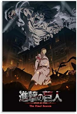 ZXCL Anime Attack on Titan Season 4 Poster Eren Canvas Art Poster and Wall Art Picture Print Modern Family bedroom Decor Posters 12x18inch(30x45cm)