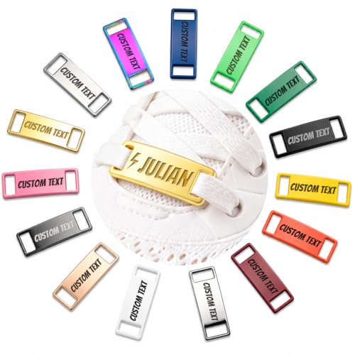 Ofcoin Personalized Shoelace Tags, Custom Name Logo Metal Shoe Lace Buckles