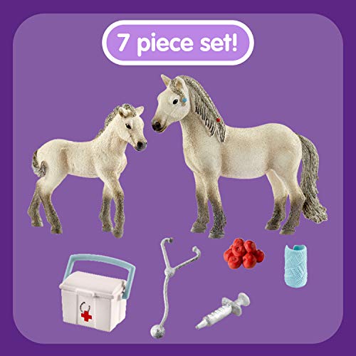 Schleich Horse Club, Horse Toys For Girls And Boys, Hannah's First-Aid Kit Horse Set With Icelandic Horse Toy, 7 Pieces #TOP22