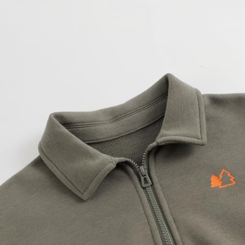 marc & janie Boys Outdoor Half Zip Lapel Sweatshirts Cotton Long Sleeve Simple Shirts Soft Pullover Tops 2312514