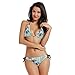 Produktbild AIMILUX Bikini zum Schnüren,Nahtloses Muster des Blumenvektors Hand gezeichnet,Frauen Badeanzug Low Rise Skinny(S)