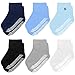 Jinlaili 6 Paia Calzini Antiscivolo Bambino, Calze Antiscivolo Cotone, Calzini Corti Leggero per Bambino, Ragazzi (M-14 cm, 1-3 anni)
