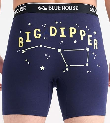 Little Blue House Boxer Divertenti Uomo: Con Stampe 'Ornamenti Belle Palle', Tessuto Elasticizzato 94% Cotone 6% Elastan. Mutande Originali E Comode, Taglia Large