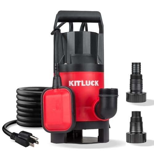Sump Pump, 1/2HP 2400GPH Submersible Water Pump with Float Switch, 20ft Cord, Portable Handle, Sump Pump for Pool Draining, Remove Clean/Dirty Water for Flood Basement, Pond, Tub
