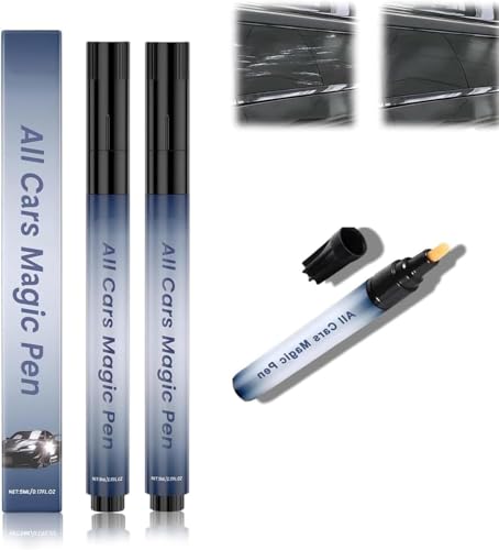 2PCs All Cars Magic Pen,Car Scratch Remover Pen,Car Scratch Remover,Magic Car Scratch Removal Pen,Simple and Fast,Durable and Long-lasting,Black Car Paint Scratch Repair