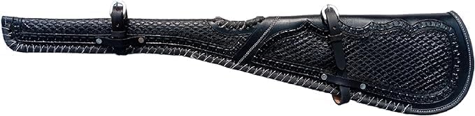 Engraved Leather Shotgun Cover Western Scabbard for (16-20 Inch) Shotguns Winchester Case, Black